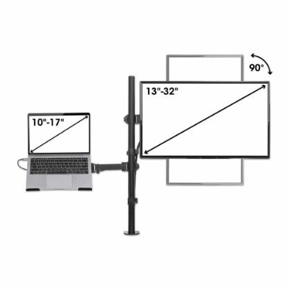 Stalak za monitor i laptop MANHATTAN 462136, stolni, 13" do 32", za monitor+laptop, crni