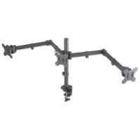 Stalak za monitor MANHATTAN 461658, za tri monitora, stolni, 13" do 27", crni
