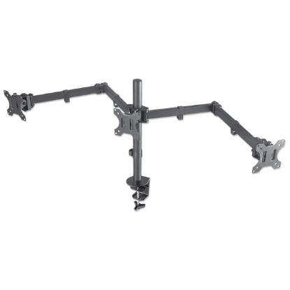 Stalak za monitor MANHATTAN 461658, za tri monitora, stolni, 13" do 27", crni
