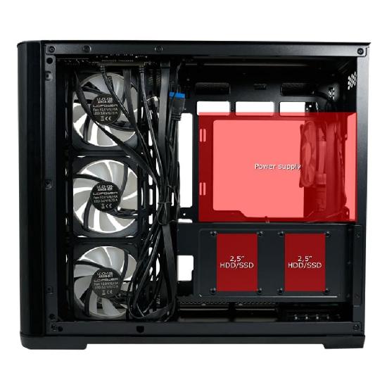 Ohišje LC POWER 8001B Pro-Storm Dark, MIDI, ATX, bez napajalnika, črno