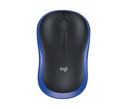 Miška LOGITECH M185, optički, bežični, 1000dpi, crno-modri