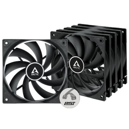 Ventilator ARCTIC F12 PWM PST, 120mm, 5 pack, 230-1350 okr/min, črni
