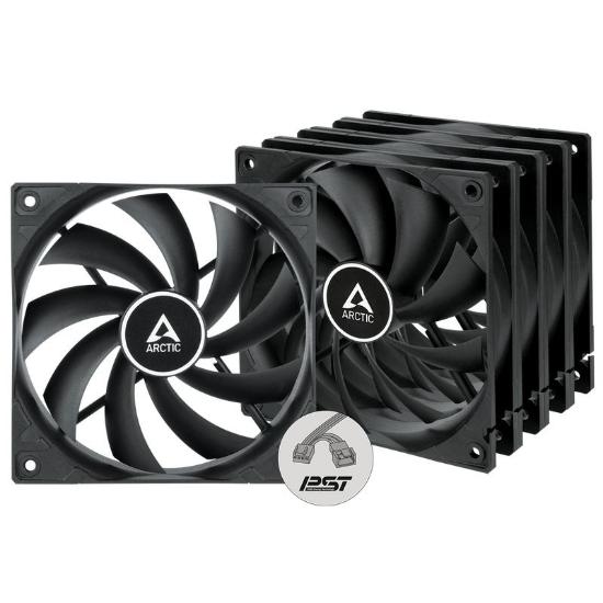 Ventilator ARCTIC F12 PWM PST, 120mm, 5 pack, 230-1350 okr/min, črni