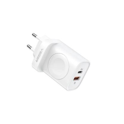 Kućni punjač VEGER W002E, 3u1, PD 20W, bežično punjenje za Apple Watch, bijeli