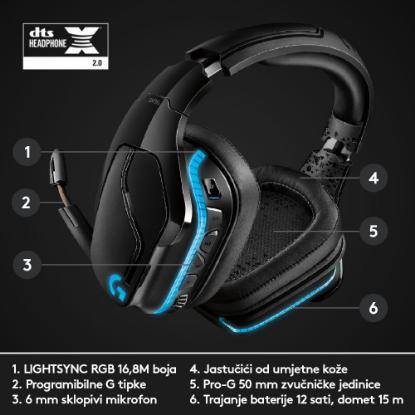 Slušalice LOGITECH Gaming Lightsync G935, 7.1, bežične, crne