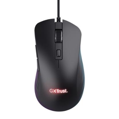 Miška TRUST GXT 924 Ybar+, RGB, optički, 25600dpi, črni