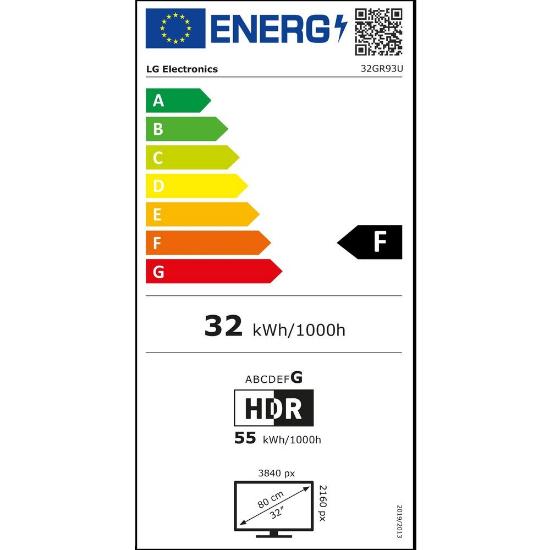Gaming monitor 31.5" LG 32GR93U-B.AEU, 4K UHD, IPS, 144Hz, 1ms, 400cd/m2, G-Sync, FreeSync, pivot, črni