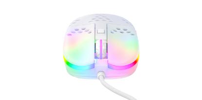 Miška XTRFY MZ1 - ZY'S Rail RGB, optički, 16000dpi, beli, USB