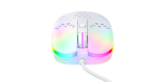 Miška XTRFY MZ1 - ZY'S Rail RGB, optički, 16000dpi, beli, USB
