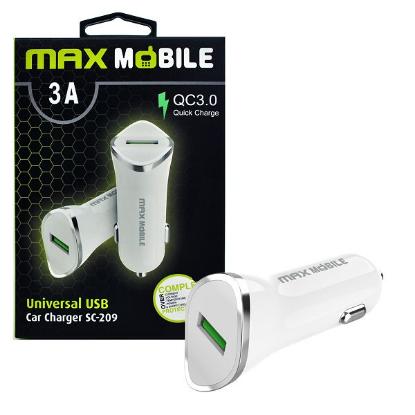 Auto punjač za mobitel MAXMOBILE SC-209 QC 3.0, bijeli