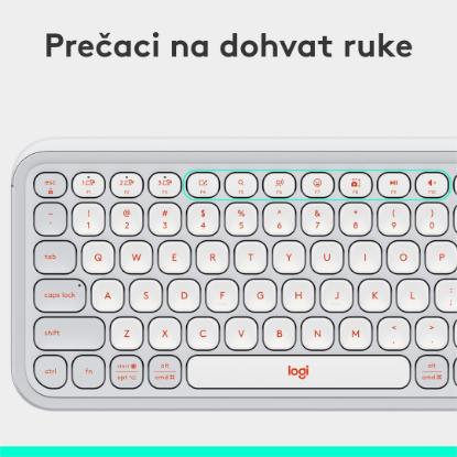 Tipkovnica LOGITECH POP Icon Keys, brezžična, US Layout, BT, belo-oranžna