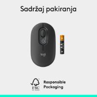 Miška LOGITECH POP, optički, bežični, USB, BT, 1000dpi, sivi