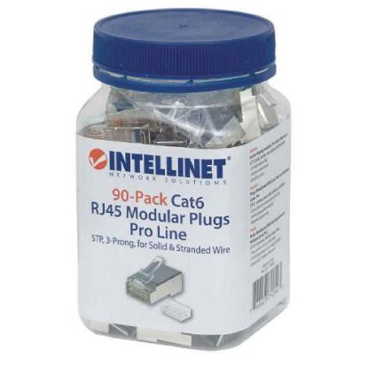 STP konektor INTELLINET CAT6, RJ45, modularni, trostruki zupčasti terminal - 90 komada