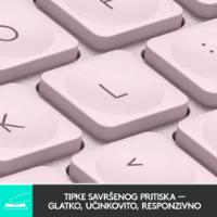 Tipkovnica LOGITECH MX Keys mini, brezžična, BT, roza