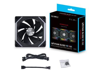 Ventilator LIAN LI Uni Fan SL120 V2 Reverse Blade, 120mm, PWM, ARGB, črni
