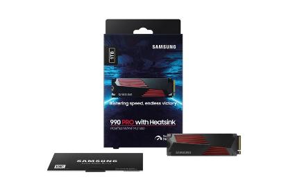 SSD 1TB SAMSUNG 990 PRO NVMe M.2, MZ-V9P1T0CW, maks. do 7450/6900 MB/s, hladilnik