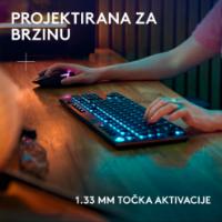Tipkovnica LOGITECH Gaming G915 X TKL Lightspeed Tactile, RGB, mehanička, brezžična, US Layout, črna