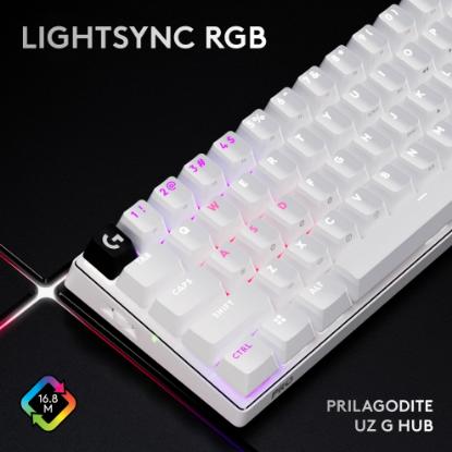 Tipkovnica LOGITECH Pro X 60 LIGHTSPEED, mehanička, bežična, RGB, bijela