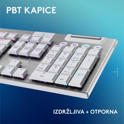 Tipkovnica LOGITECH Gaming G915 X Tactile, RGB, mehanička, US Layout, USB, bela
