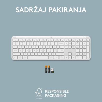 Tipkovnica LOGITECH K950 Signature Slim, brezžična, Bolt Receiver USB, bela