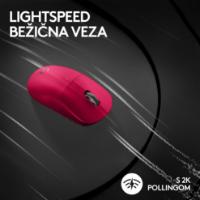 Miška LOGITECH Pro X Superlight 2, bežični, optički, 32000dpi, rozi, USB