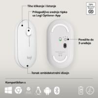 Miška LOGITECH M350s Pebble 2, optički, BT, beli