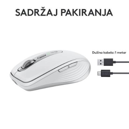 Miška LOGITECH MX Anywhere 3S, laserski, bežični, BT, pale gray