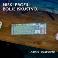 Tipkovnica LOGITECH Gaming G915 X Tactile, RGB, mehanička, US Layout, USB, bela