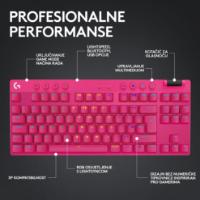 Tipkovnica LOGITECH G Pro X TKL LIGHTSPEED, mehanička, tactile, brezžična, RGB, roza