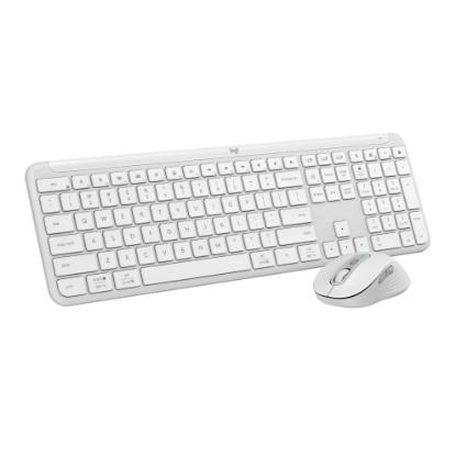 Tipkovnica + miška LOGITECH MK950 Signature Slim Combo, brezžična, bela, Bolt Receiver USB