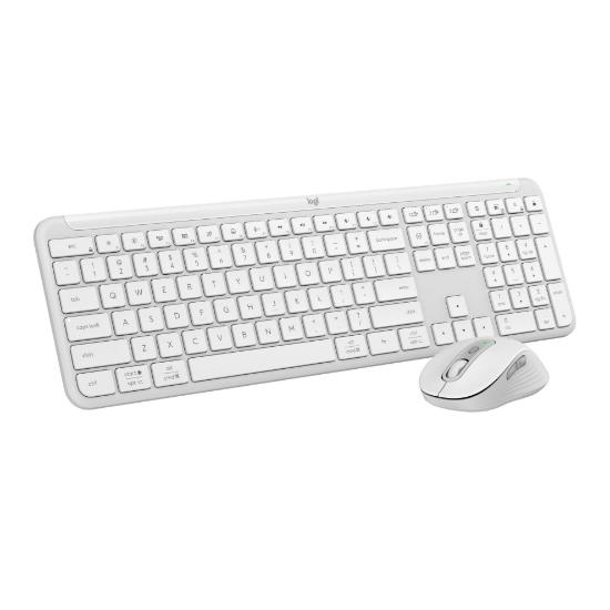 Tipkovnica + miška LOGITECH MK950 Signature Slim Combo, brezžična, bela, Bolt Receiver USB