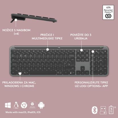 Tipkovnica + miška LOGITECH MK950 Signature Slim Combo, brezžična, črna, Bolt Receiver USB