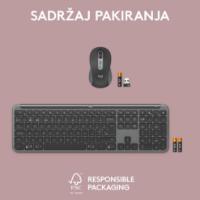 Tipkovnica + miška LOGITECH MK950 Signature Slim Combo, brezžična, črna, Bolt Receiver USB