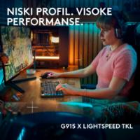 Tipkovnica LOGITECH Gaming G915 X TKL Lightspeed Tactile, RGB, mehanička, brezžična, US Layout, črna