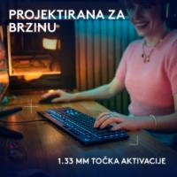 Tipkovnica LOGITECH Gaming G915 X Tactile, RGB, mehanička, US Layout, USB, črna