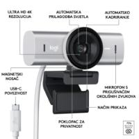 Web kamera LOGITECH MX Brio, 4K UHD, USB-C, svetlo siva