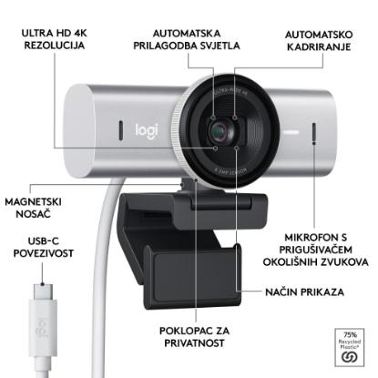 Web kamera LOGITECH MX Brio, 4K UHD, USB-C, svetlo siva