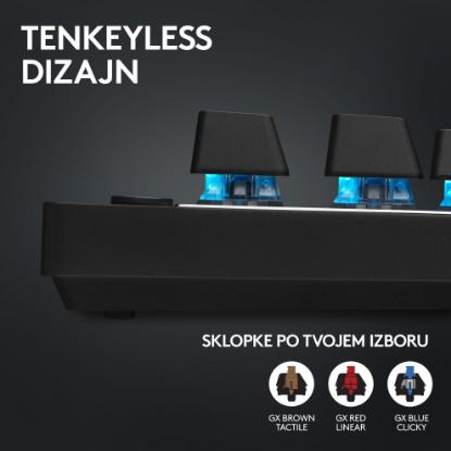 Tipkovnica LOGITECH G Pro X TKL LIGHTSPEED, mehanička, brezžična, RGB, črna