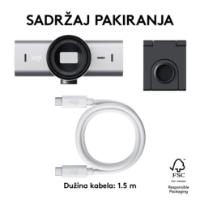 Web kamera LOGITECH MX Brio, 4K UHD, USB-C, svetlo siva
