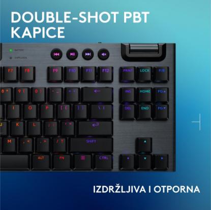 Tipkovnica LOGITECH Gaming G915 X TKL Lightspeed Tactile, RGB, mehanička, brezžična, US Layout, črna