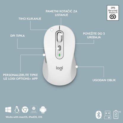 Tipkovnica + miška LOGITECH MK950 Signature Slim Combo, brezžična, bela, Bolt Receiver USB