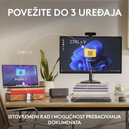 Miška LOGITECH MX Anywhere 3S, laserski, bežični, BT, rozi