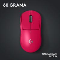 Miška LOGITECH Pro X Superlight 2, bežični, optički, 32000dpi, rozi, USB