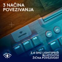 Tipkovnica LOGITECH Gaming G915 X Tactile, RGB, mehanička, US Layout, USB, bela