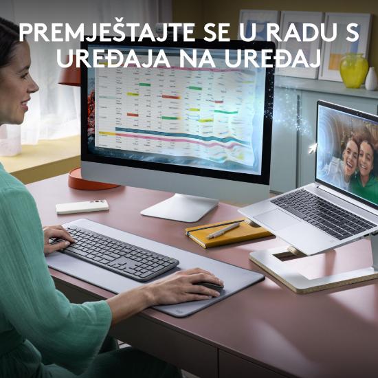 Tipkovnica + miška LOGITECH MK950 Signature Slim Combo, brezžična, črna, Bolt Receiver USB