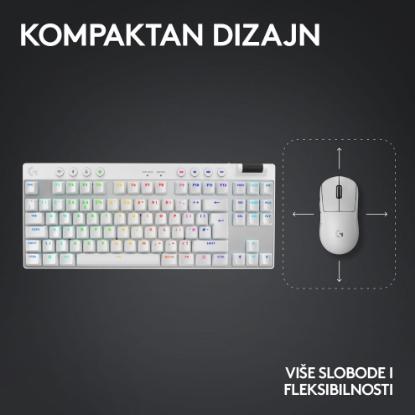 Tipkovnica LOGITECH G Pro X TKL LIGHTSPEED, mehanička, brezžična, RGB, bela