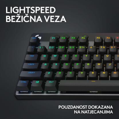 Tipkovnica LOGITECH G Pro X TKL LIGHTSPEED, mehanička, brezžična, RGB, črna