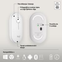Tipkovnica + miška LOGITECH Pebble 2 Combo, brezžična, bela