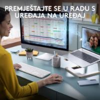 Tipkovnica + miška LOGITECH MK950 Signature Slim Combo, brezžična, bela, Bolt Receiver USB