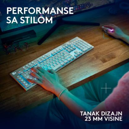 Tipkovnica LOGITECH Gaming G915 X Tactile, RGB, mehanička, US Layout, USB, bela